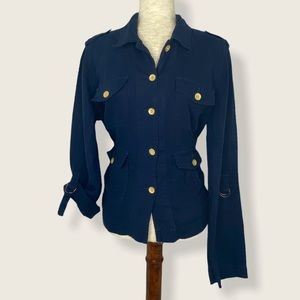 Lucky Brand 100% Linen Utility Jacket